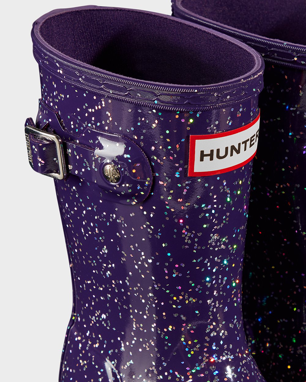 Kids Hunter Original Little Giant Glitter | Rain Boots Blue Purple | NZ-93517-HWVO